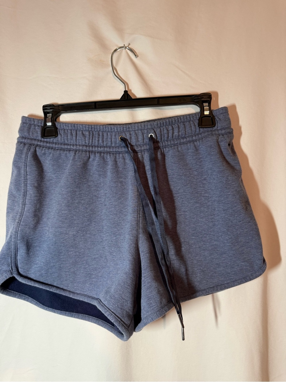 Travis Mathew Women’s M Blue Heather Fleece Lounge Shorts Drawstring Athletic